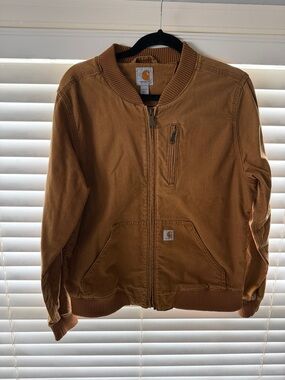Carhartt Crawford Golden Brown Workwear Zip Bomber